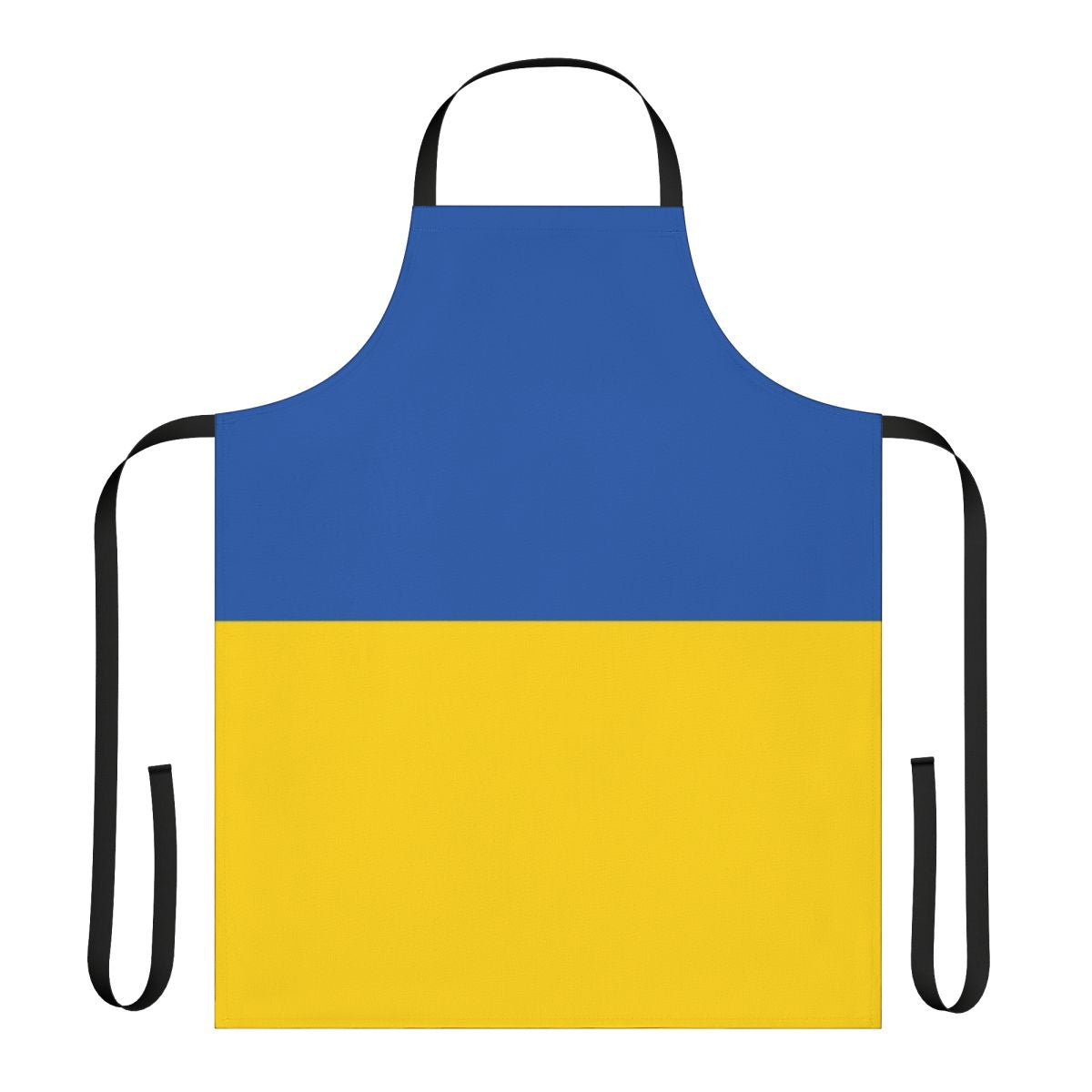 A durable apron featuring the striking blue and yellow colors of the Ukrainian flag.