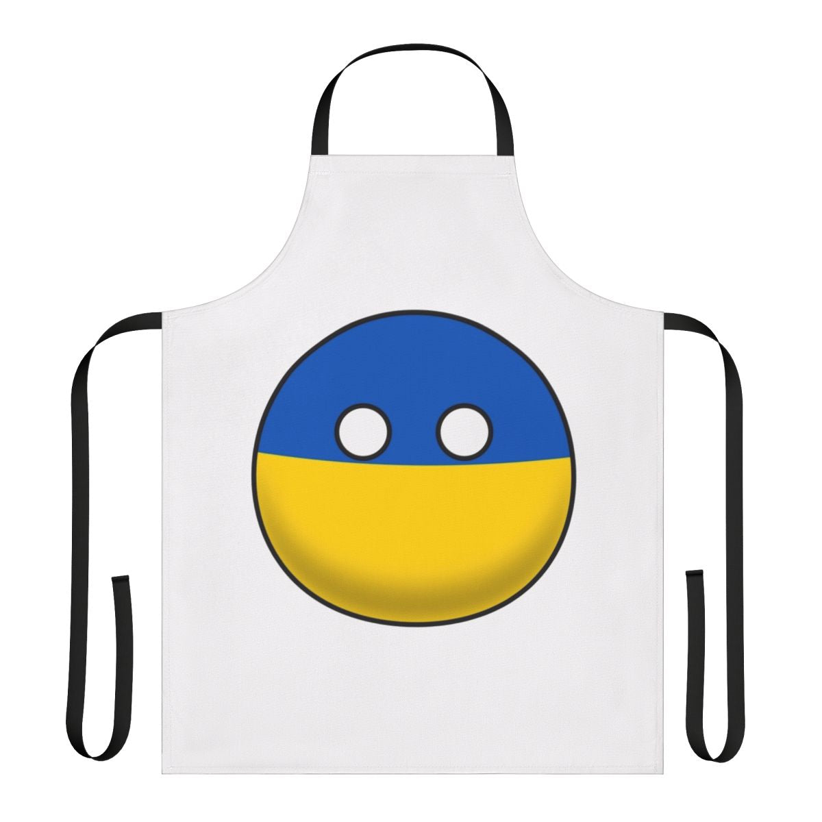 Colorful apron featuring the Ukrainian countryball design