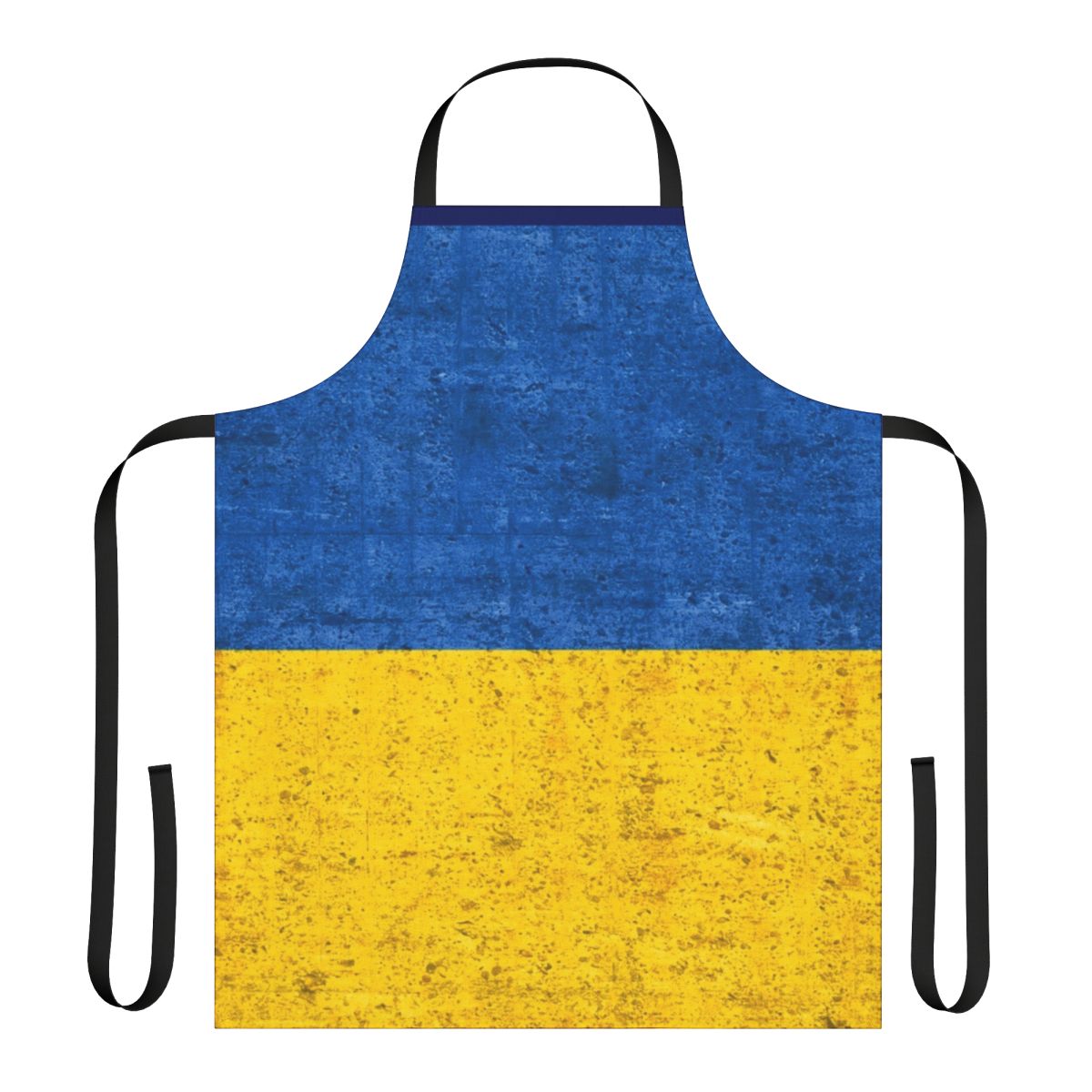 Apron featuring the blue and yellow flag of Ukraine, a symbol of Ukrainian patriotism and solidarity.