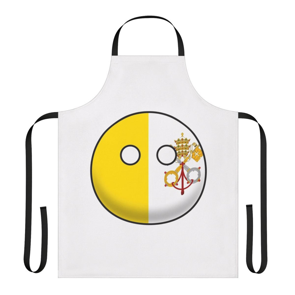 A colorful and stylish apron featuring the iconic Vatican City countryball design