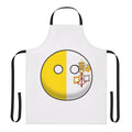 A colorful and stylish apron featuring the iconic Vatican City countryball design