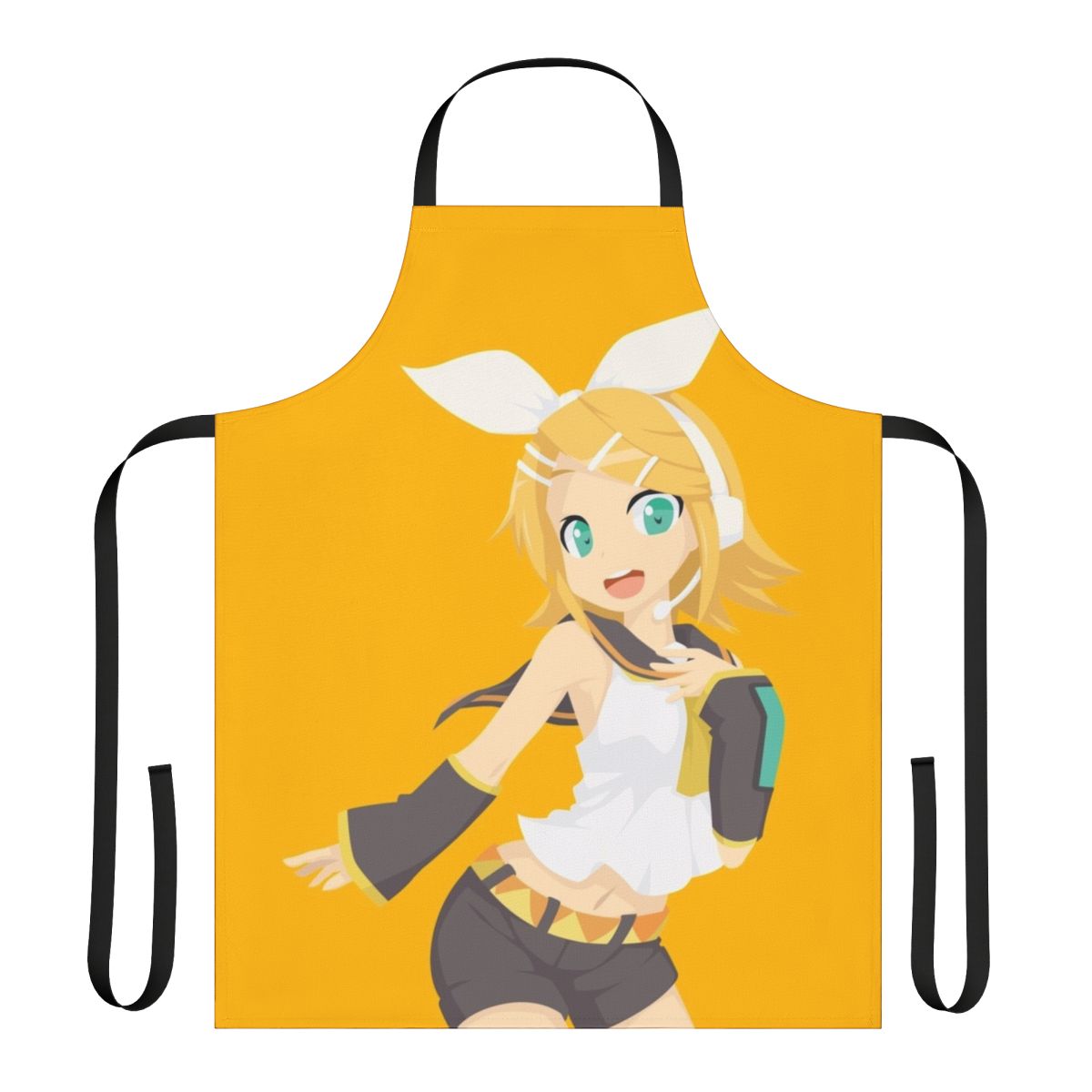 Colorful anime-style apron with yellow character design
