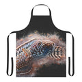 Watercolor illustration of a colorful rainbow snakehead fish (Channa bleheri) on an apron