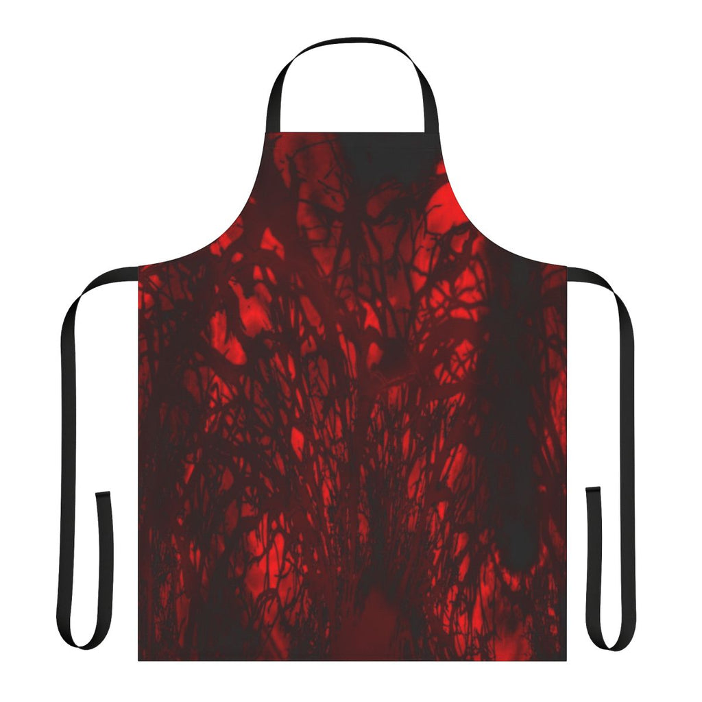 Vibrant watercolor tie dye apron with a nature-inspired zendoodle pattern and sacred geometry design