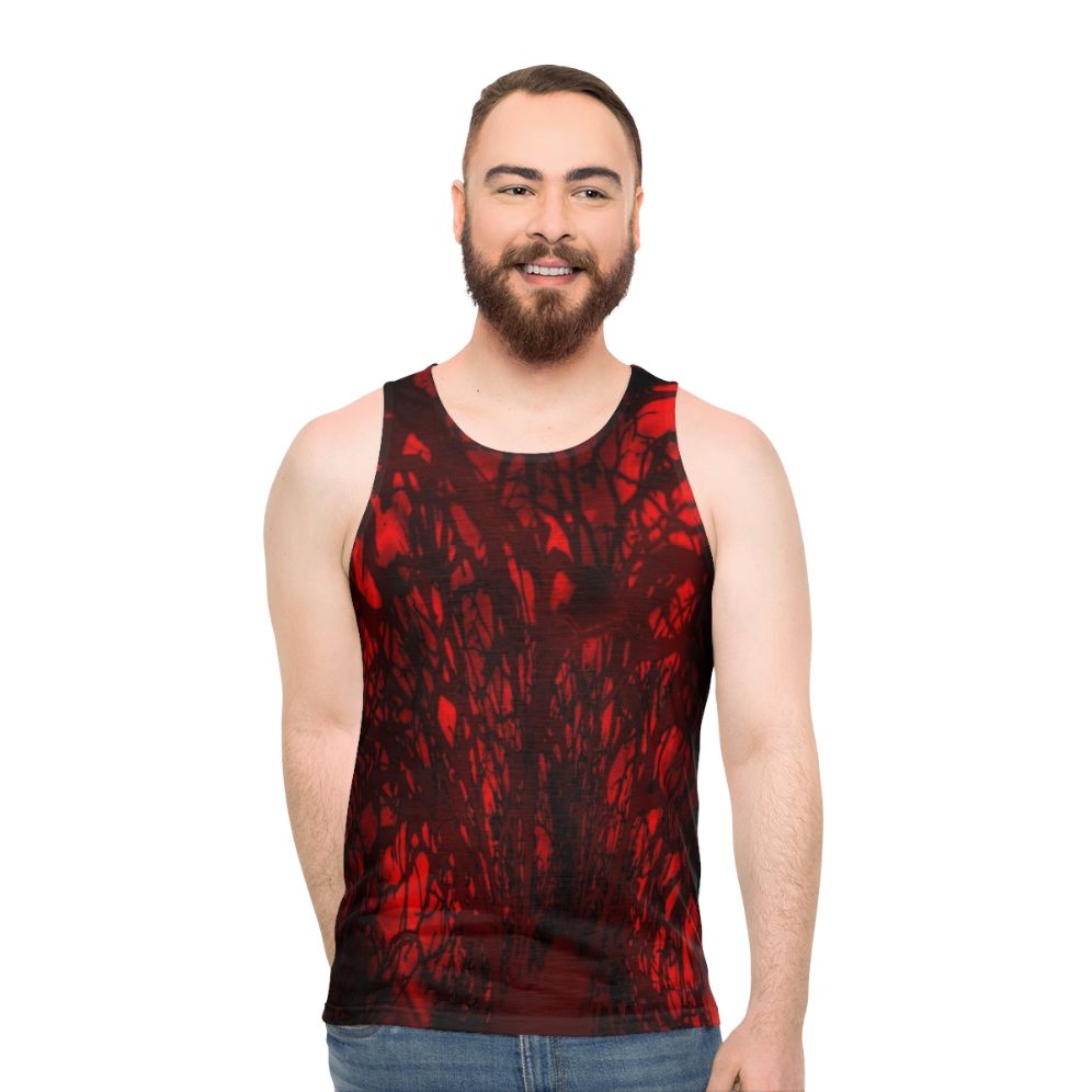 Vibrant watercolor and tie dye unisex tank top