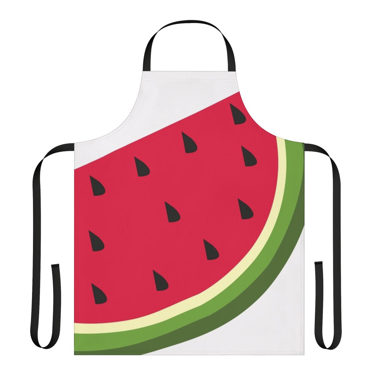 A stylish apron featuring a colorful watermelon graphic design.