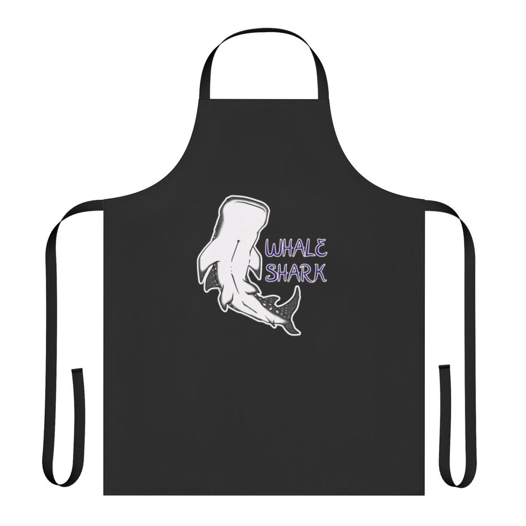 Whale shark illustration printed on a high-quality purple and blue apron