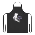 Whale shark illustration printed on a high-quality purple and blue apron