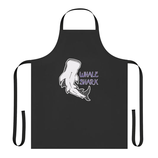 Whale shark illustration printed on a high-quality purple and blue apron