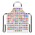Colorful apron featuring flags of the world for cooking or baking