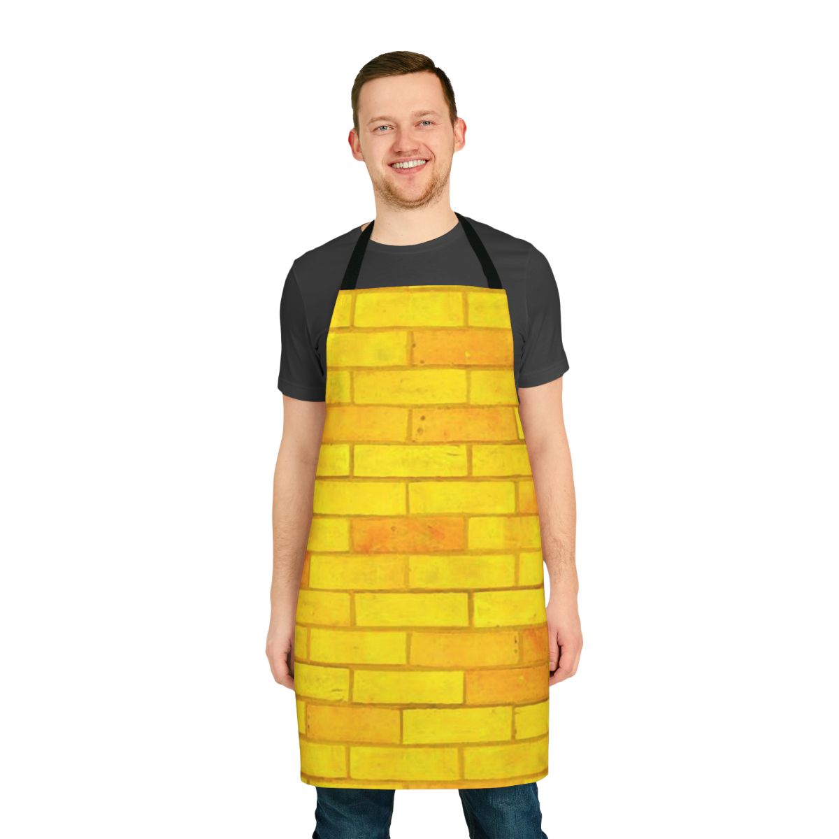 Yellow brick road themed apron featuring a classic design