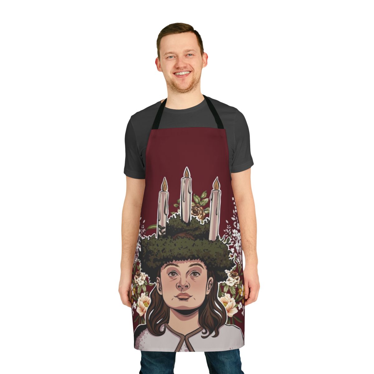 Stylish young royals fan art apron featuring the characters from the Netflix series