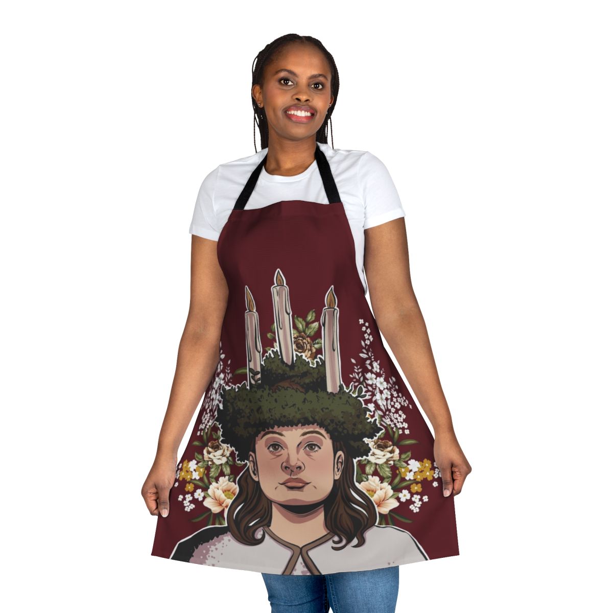 Stylish young royals fan art apron featuring the characters from the Netflix series