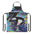 Colorful apron with Zeds Dead-inspired trippy design for electronic music fans