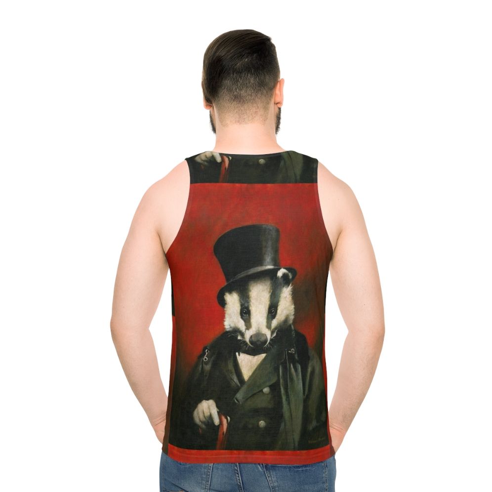 Quirky Victorian Badger Portrait Unisex Tank Top
