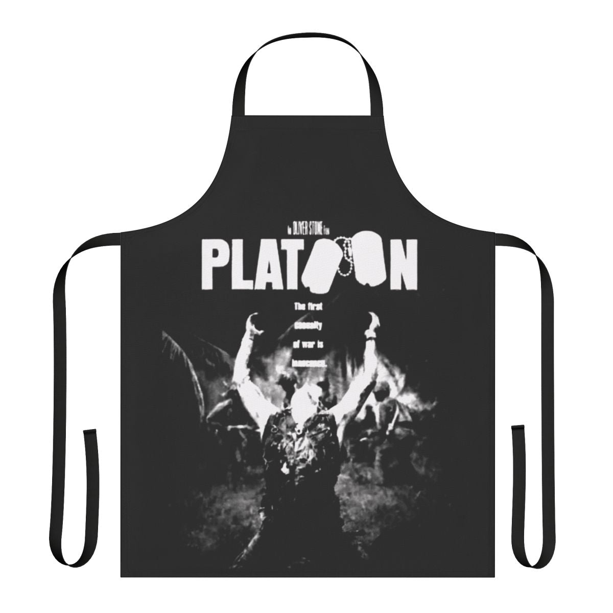 Military-style apron with Vietnam War-inspired design