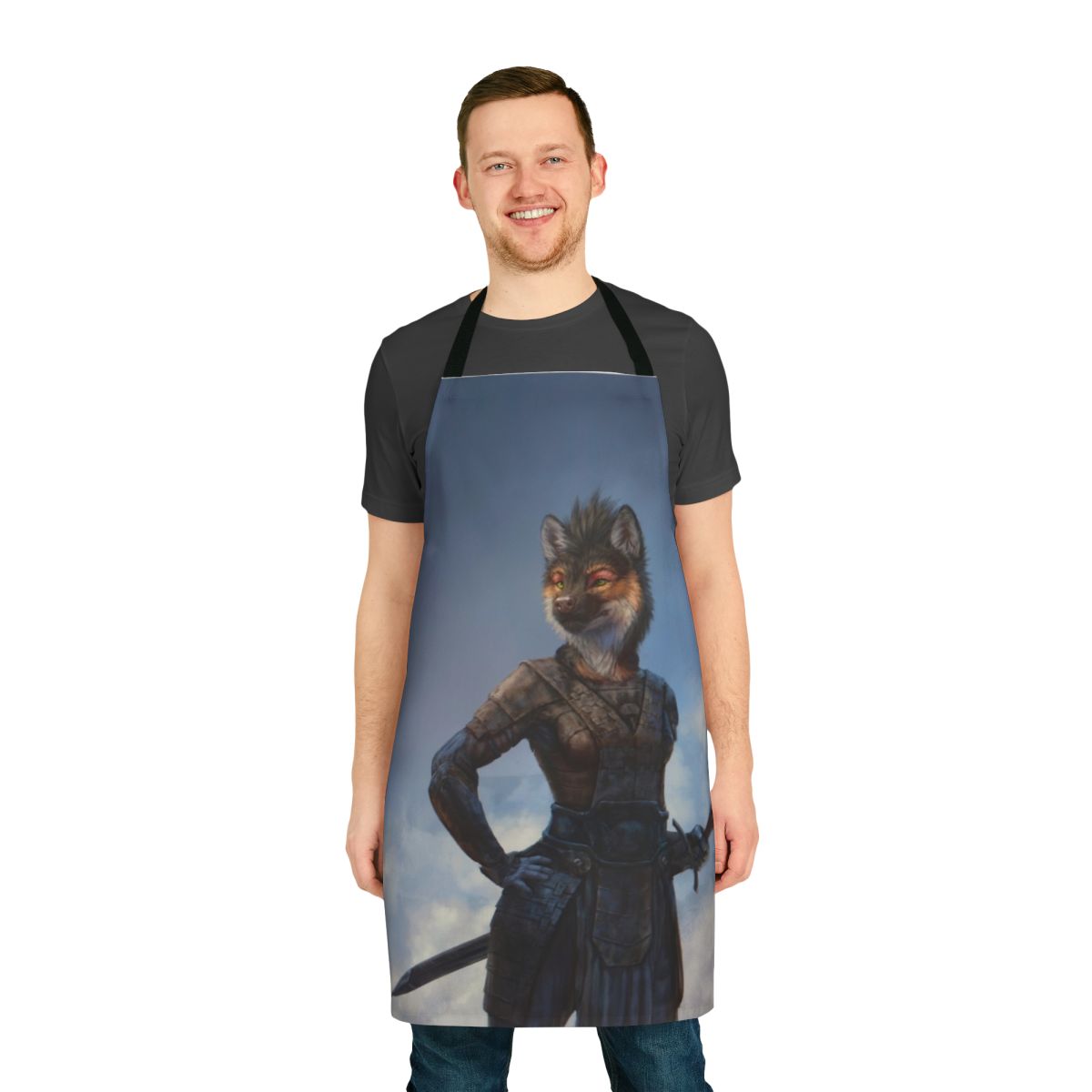 Vigilant Warrior Apron with Sword and Armor for Female Anthro Canines