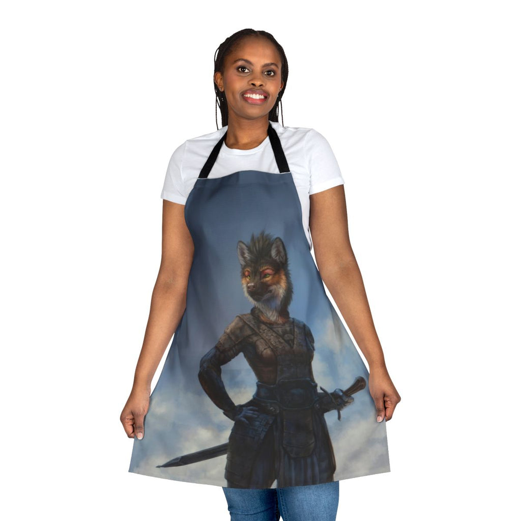 Vigilant Warrior Apron with Sword and Armor for Female Anthro Canines