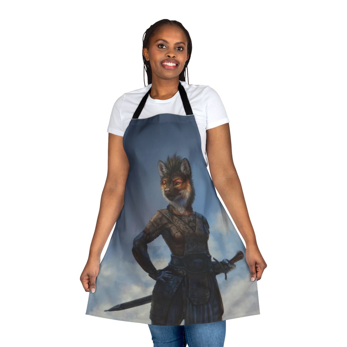 Vigilant Warrior Apron with Sword and Armor for Female Anthro Canines