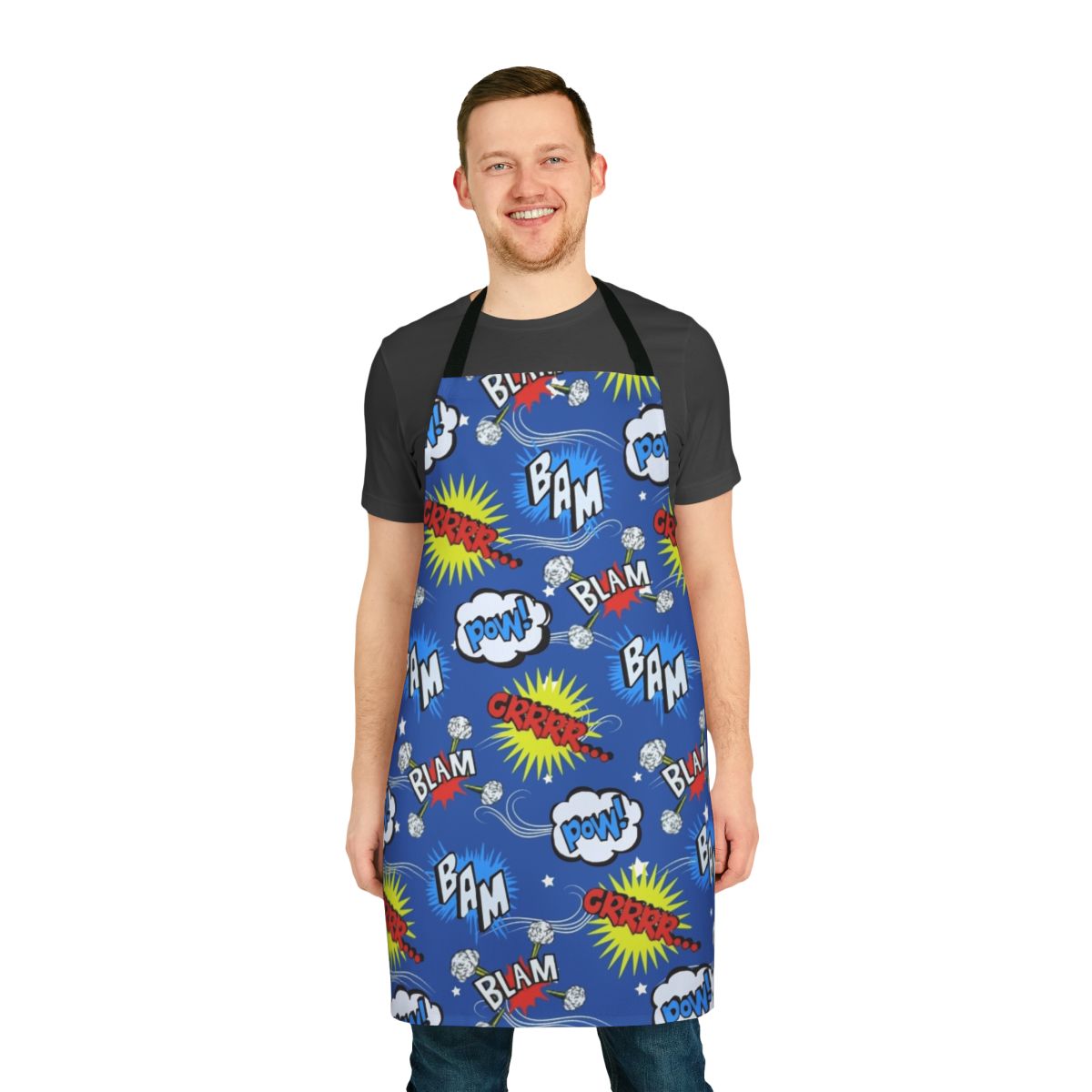 Villanelle-inspired pajama design apron with Killing Eve themes