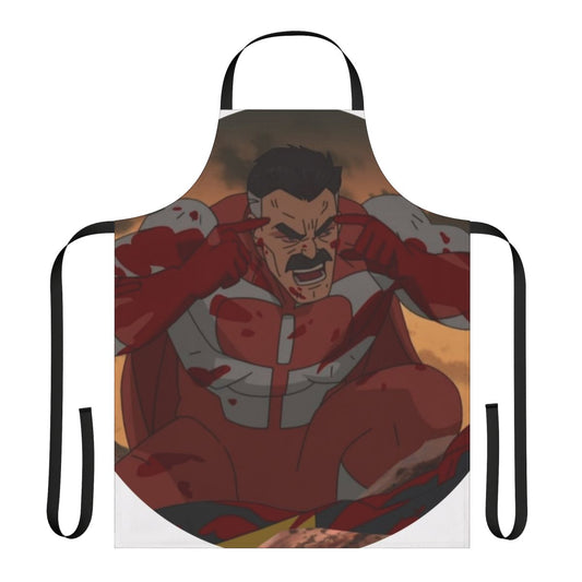 Omni Man-inspired apron with comic book and superhero graphics