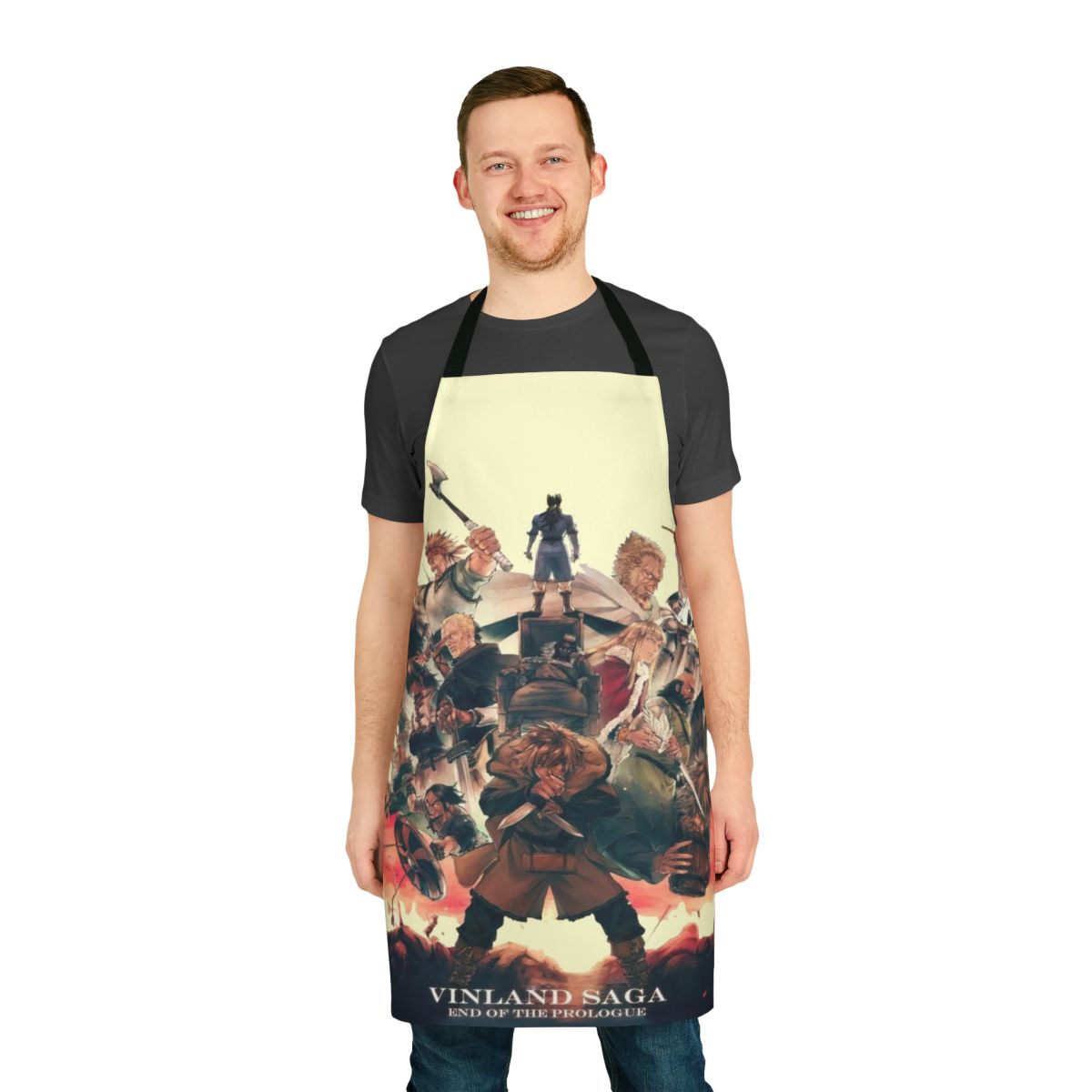 Vinland Saga inspired apron featuring characters from the popular anime series