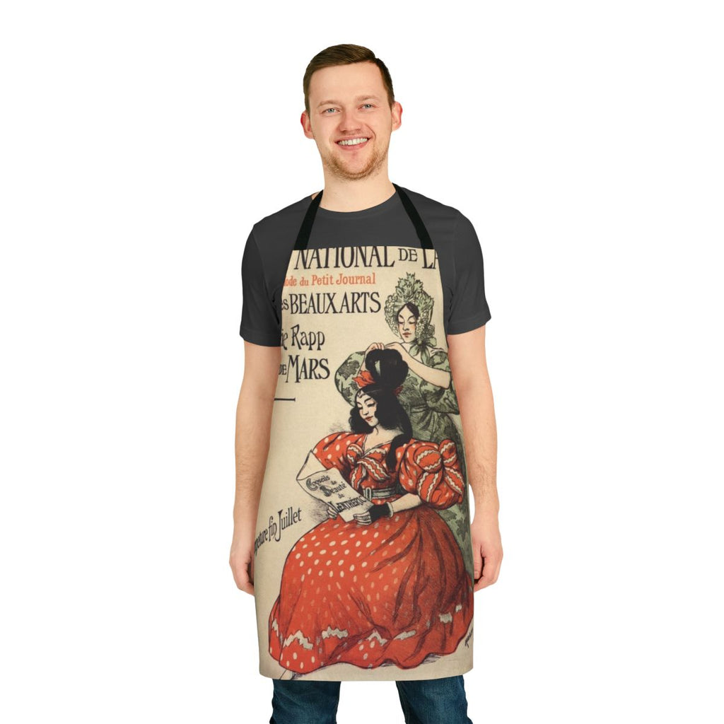 Vintage 1896 Paris Fashion Salon Apron with French fashion and historical elements