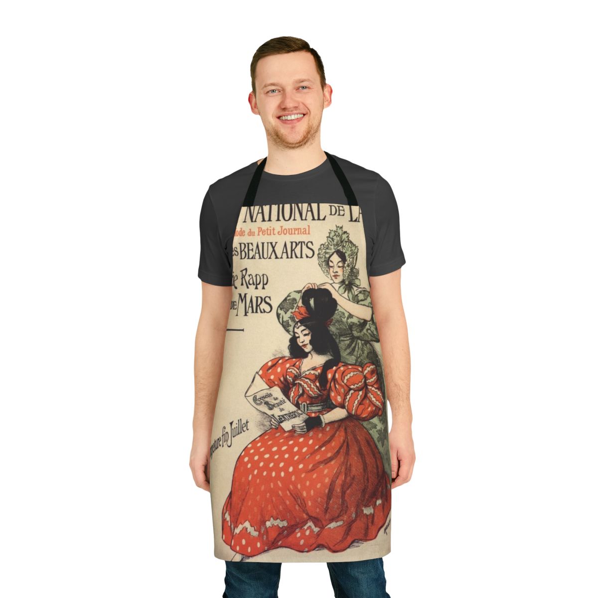 Vintage 1896 Paris Fashion Salon Apron with French fashion and historical elements