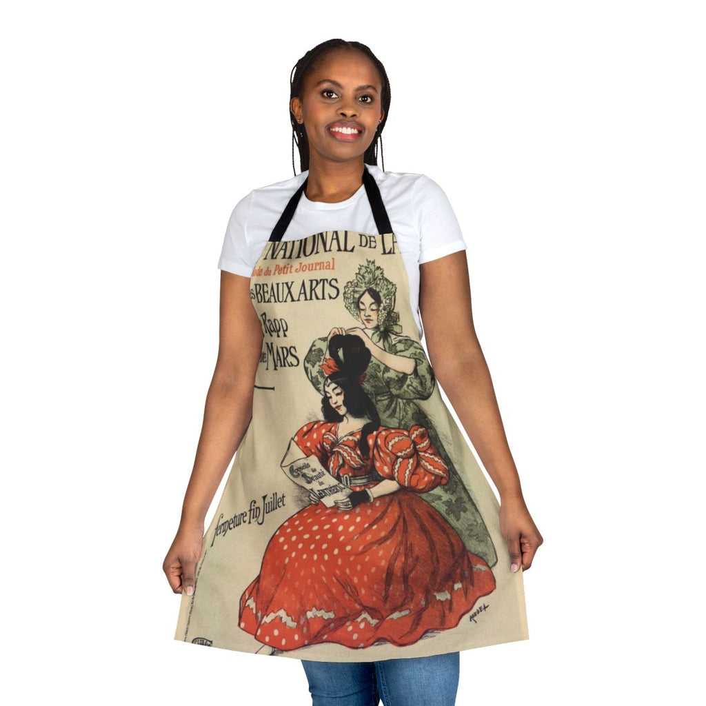 Vintage 1896 Paris Fashion Salon Apron with French fashion and historical elements
