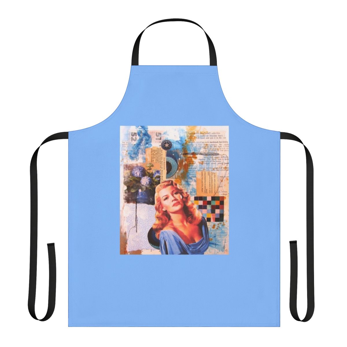 Vintage-inspired apron featuring the image of 1940s actress Rita Hayworth