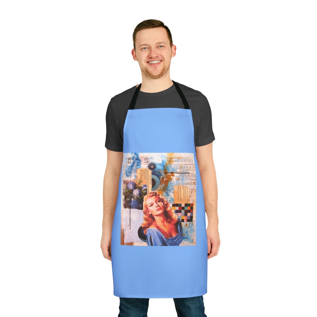 Vintage-inspired apron featuring the image of 1940s actress Rita Hayworth