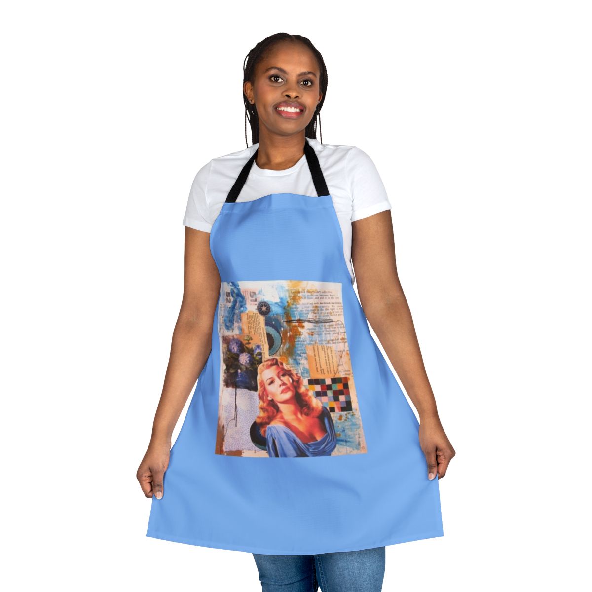 Vintage-inspired apron featuring the image of 1940s actress Rita Hayworth