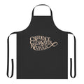 Vintage-style apron with retro music and psychedelic design
