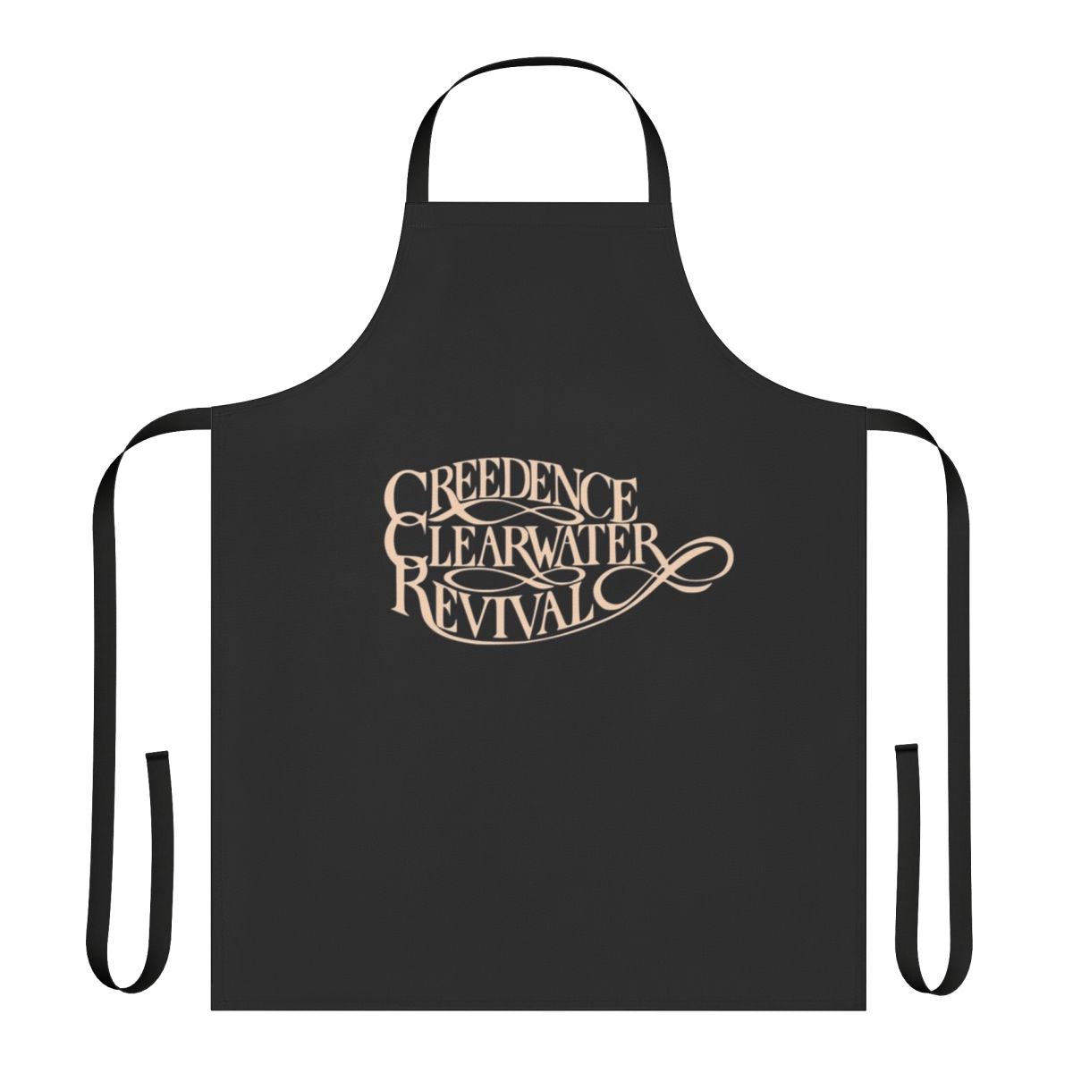 Vintage-style apron with retro music and psychedelic design