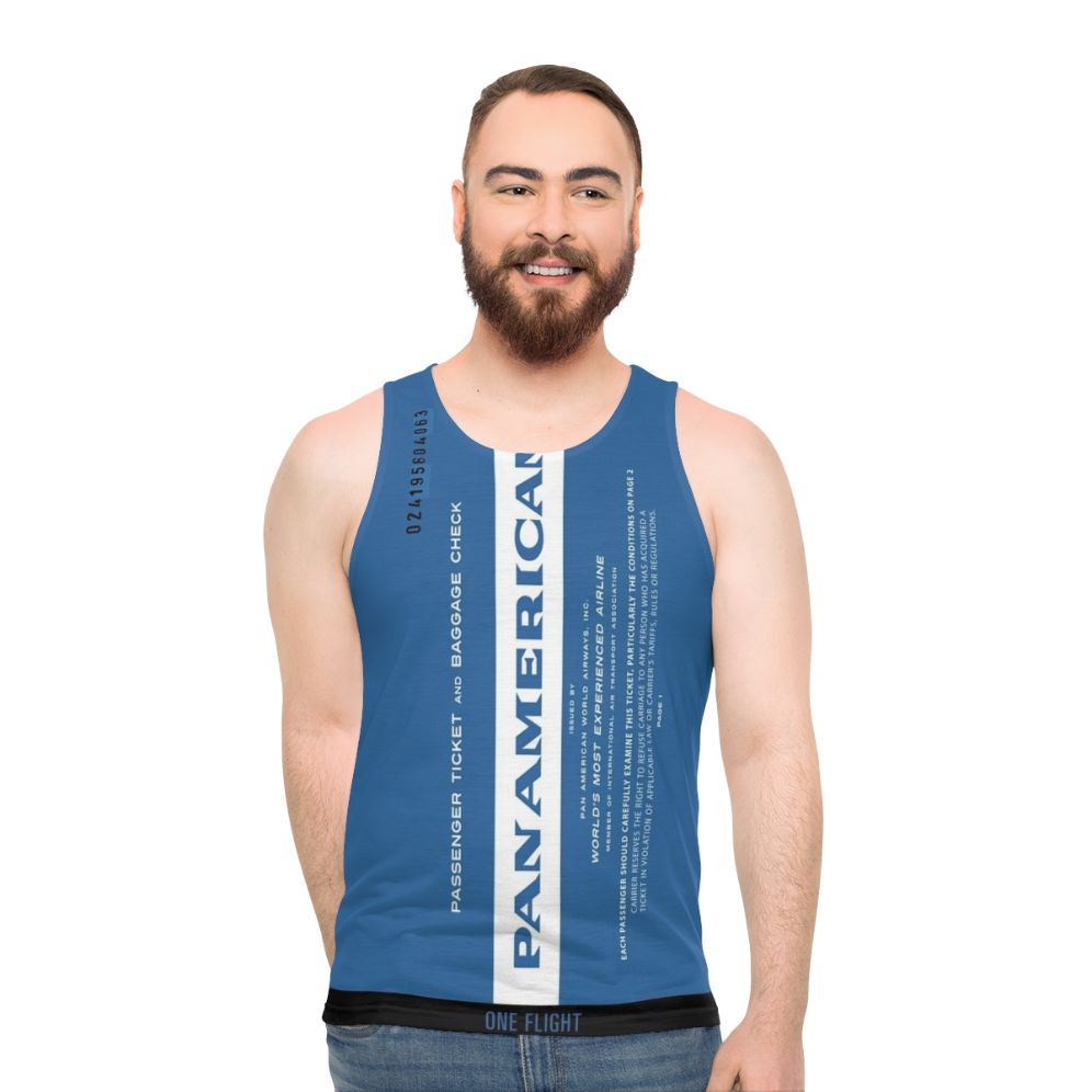 Vintage 1960s Pan Am Airline Ticket Booklet Unisex Tank Top
