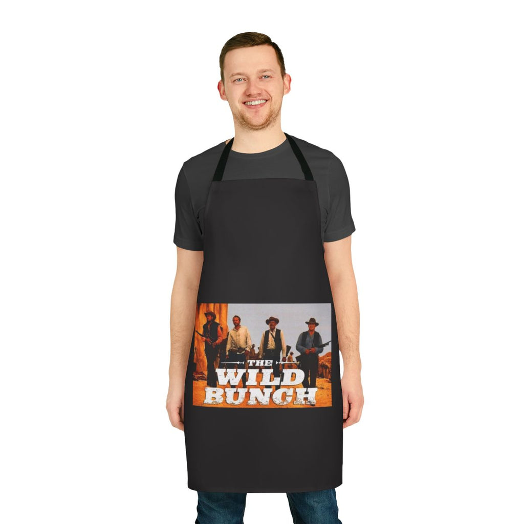 Vintage 1960s western movie-themed apron with floral and nature-inspired design