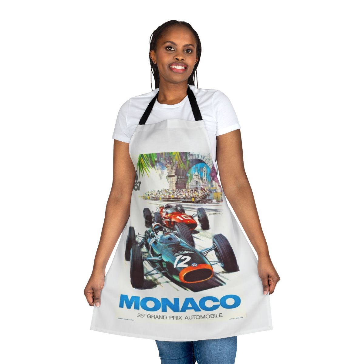 Vintage 1967 Monaco Grand Prix racing poster art featuring classic cars and motorsport imagery.
