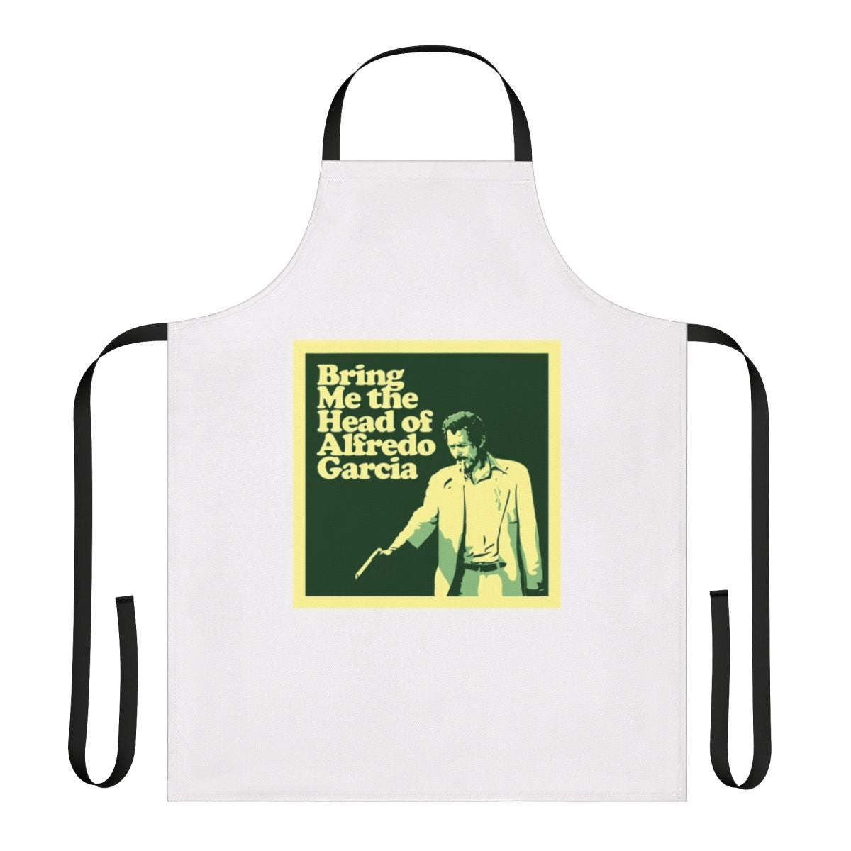 Vintage 1970s cult cinema inspired apron with "Bring Me The Head Of Alfredo Garcia" movie reference