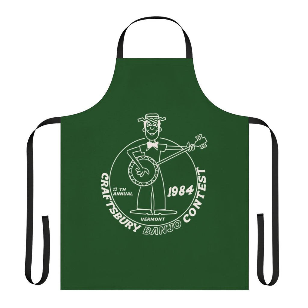 Vintage-style apron with a 1984 Craftsbury Banjo Contest design