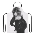 Vintage 80s-inspired apron with a retro woman figure and blonde hairstyle