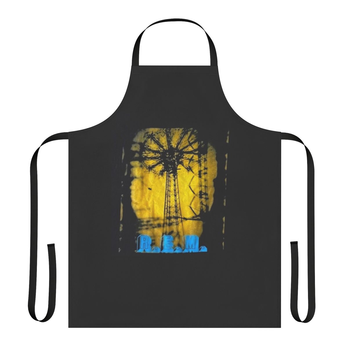 Vintage 90s inspired rock band concert apron with Rem logo