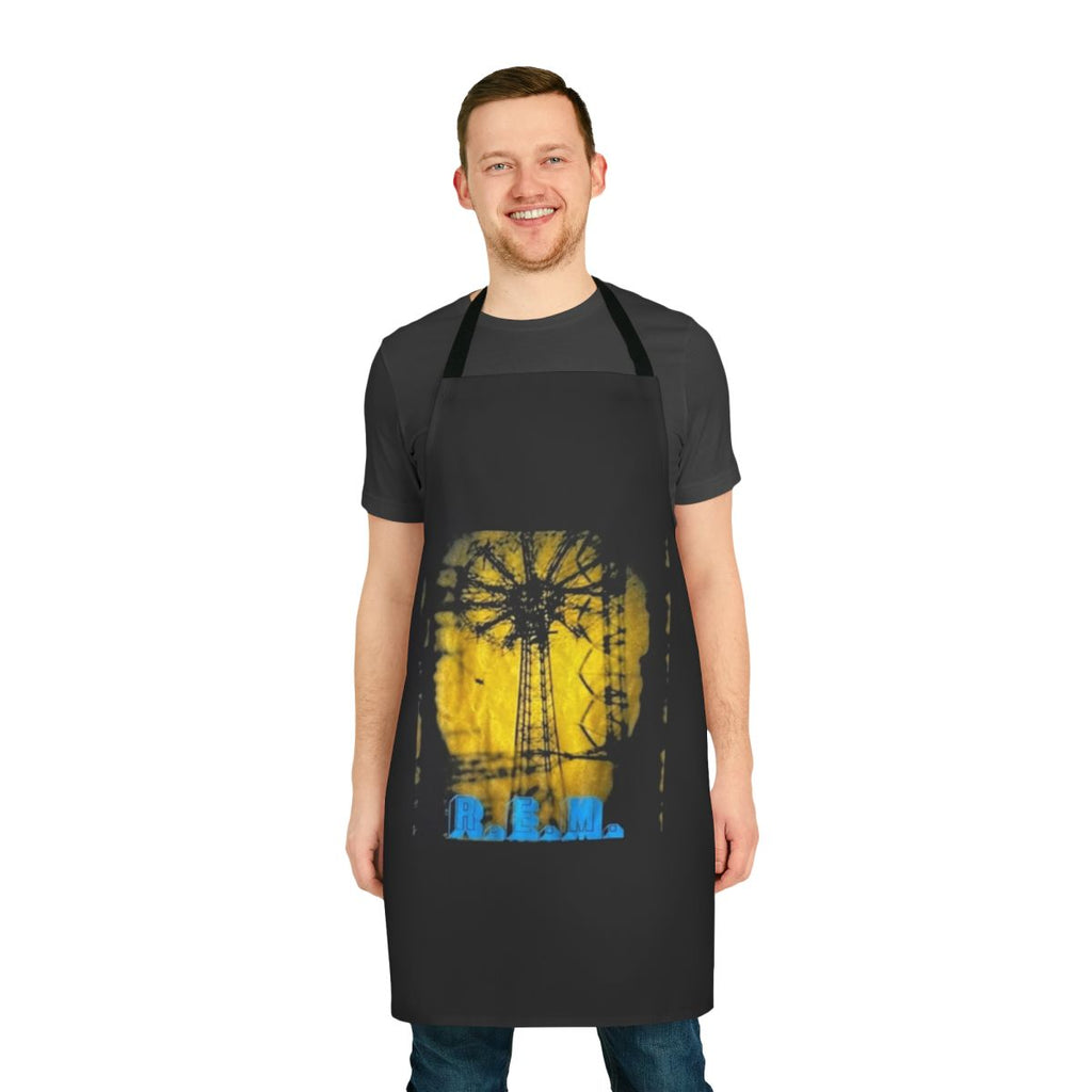 Vintage 90s inspired rock band concert apron with Rem logo