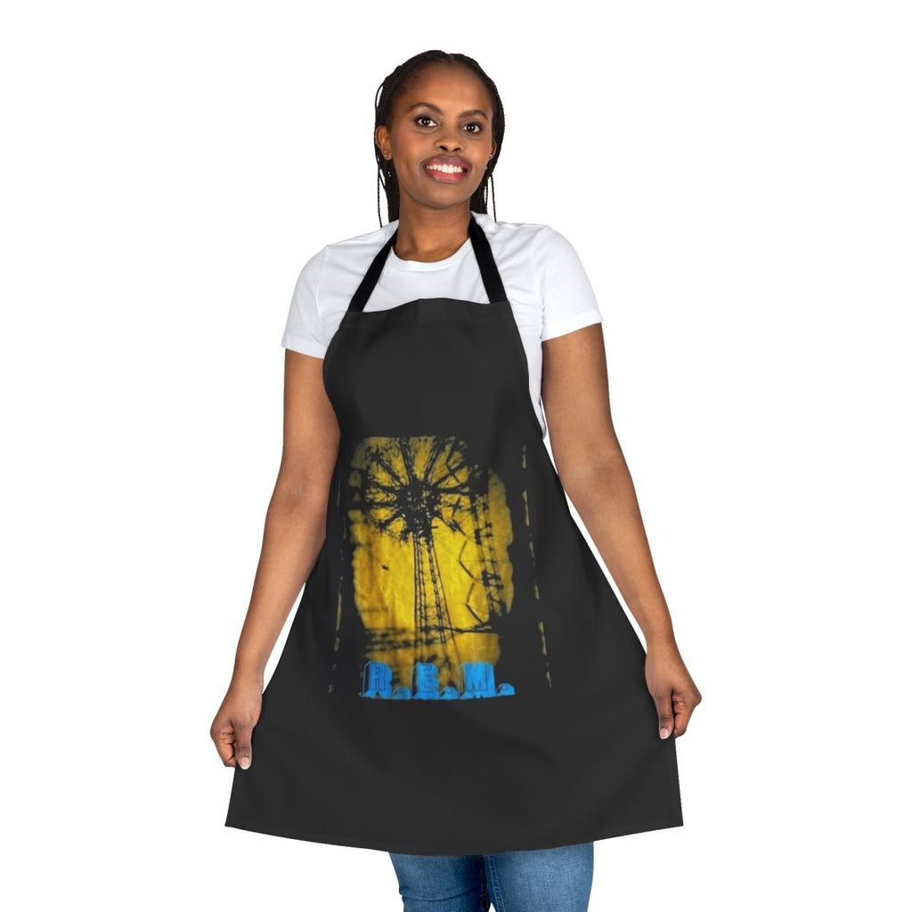 Vintage 90s inspired rock band concert apron with Rem logo