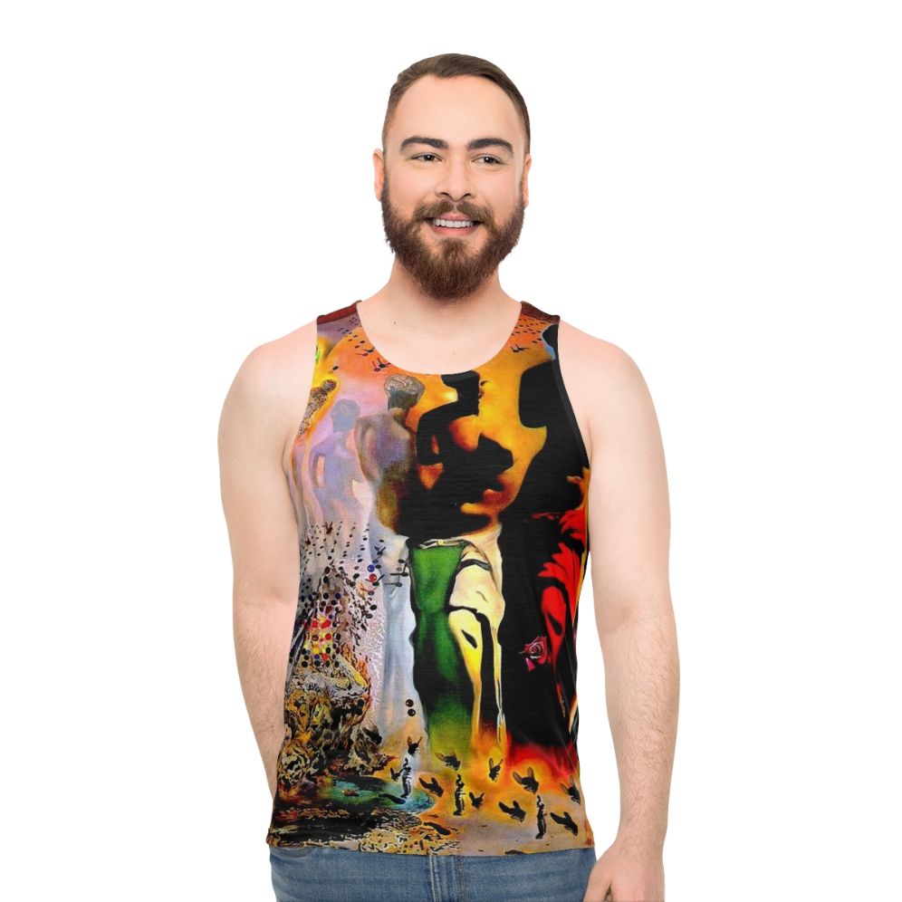 Vintage abstract surreal tank top with modern art inspired by Salvador Dali