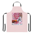 Colorful collage art apron featuring the face of 1940s Hollywood actress Veronica Lake