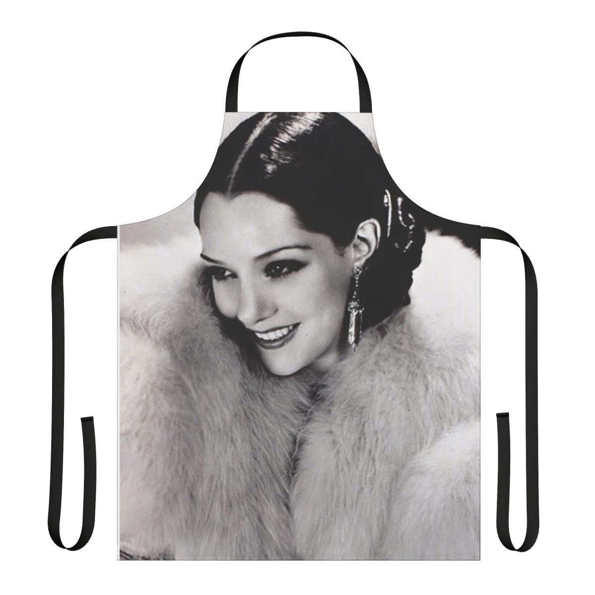 Vintage actress Lupe Velez inspired kitchen apron with classic Hollywood style