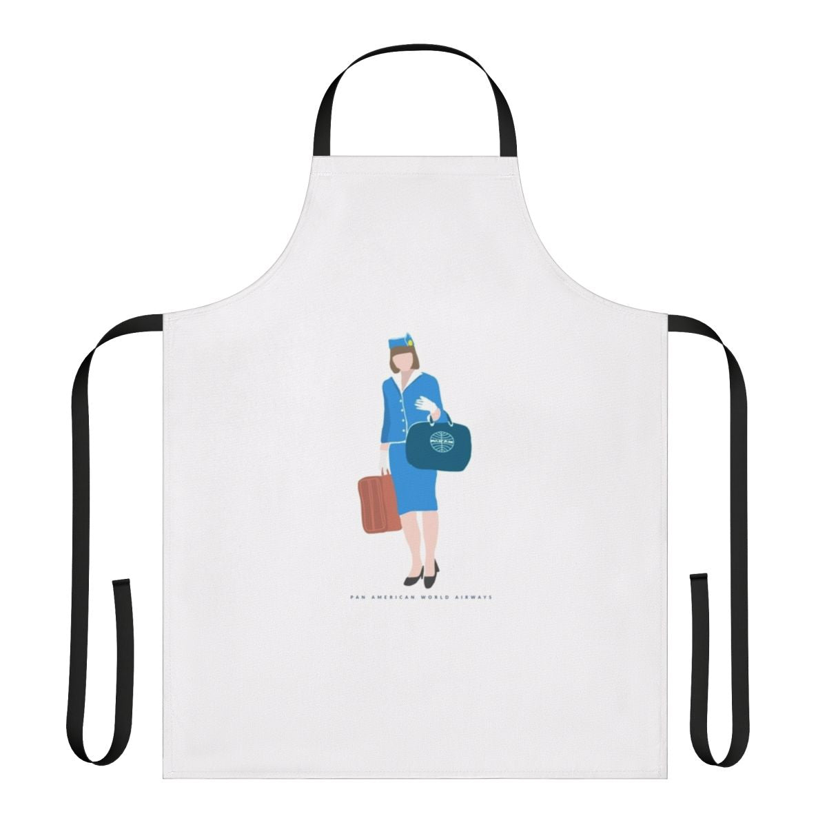 Retro-style apron featuring the iconic Pan Am Airlines logo and colors