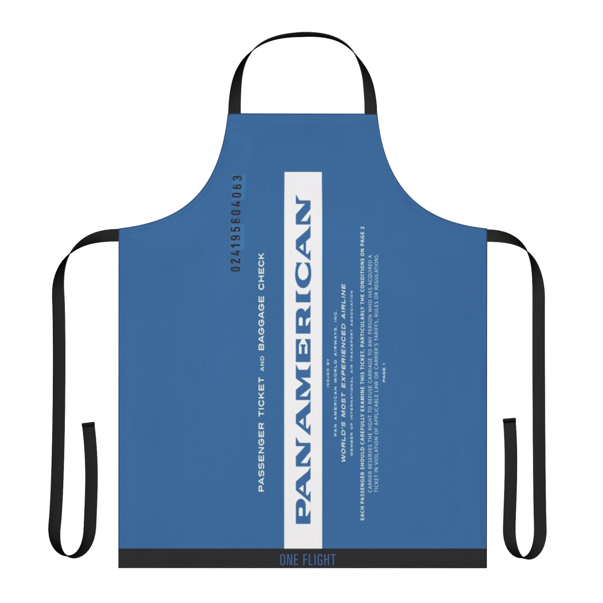 Vintage 1960s era Pan Am ticket booklet inspired apron