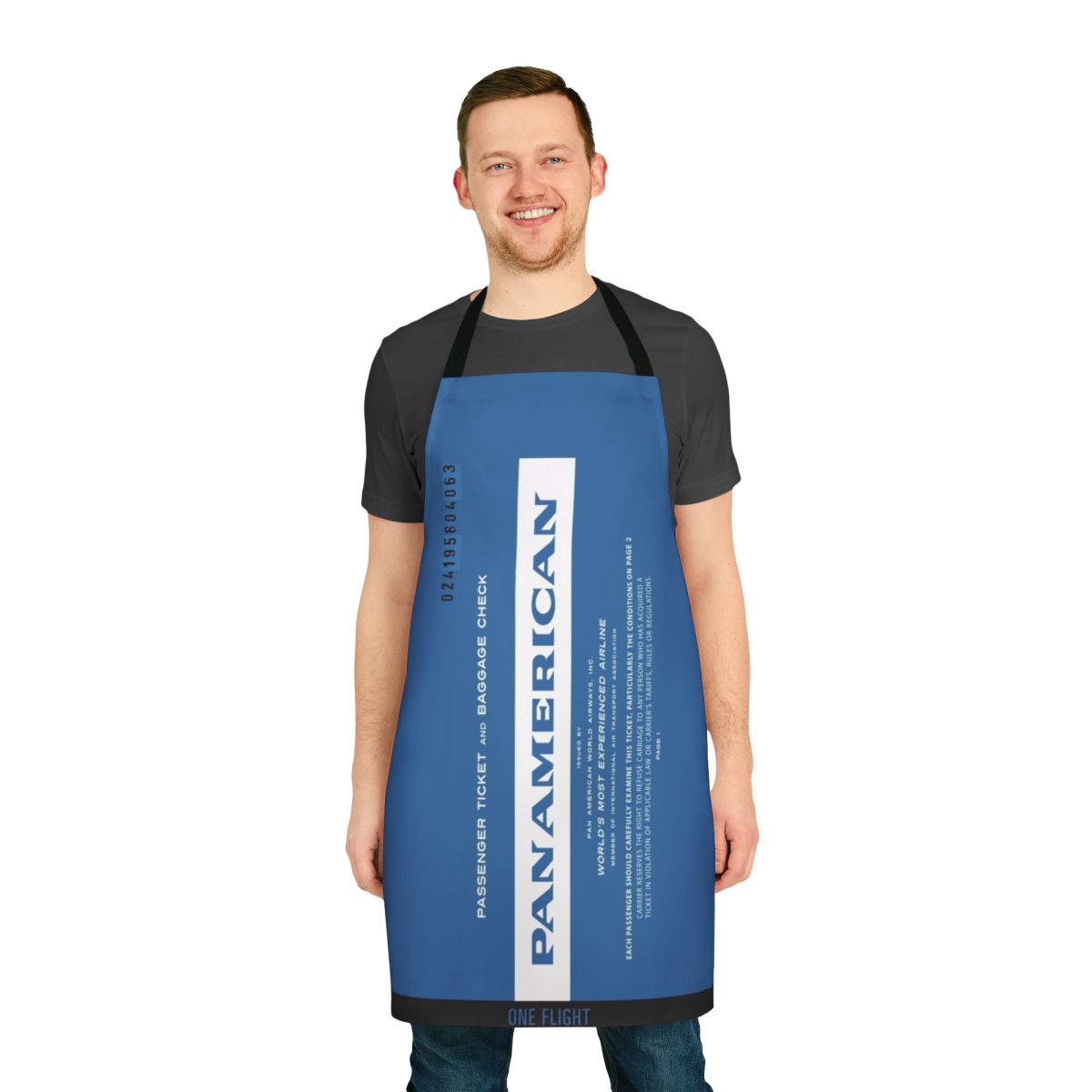 Vintage 1960s era Pan Am ticket booklet inspired apron