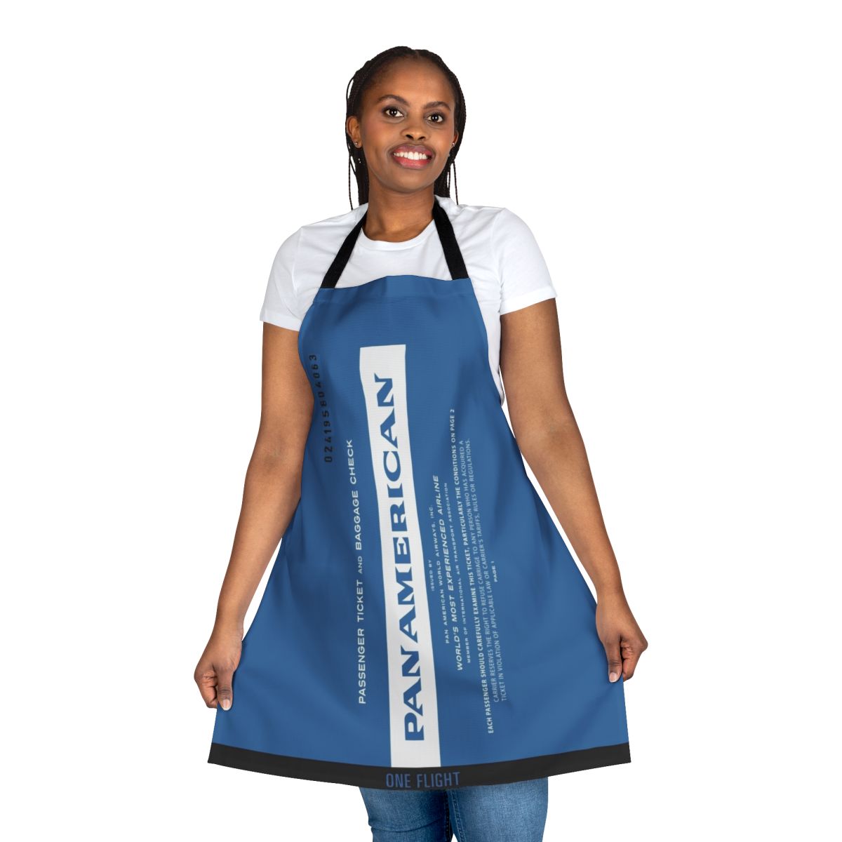 Vintage 1960s era Pan Am ticket booklet inspired apron